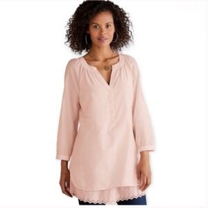 Soft Surroundings Blush Pink/Peach Notch-Neck Tunic. EXCELLENT COND, PRETTY!